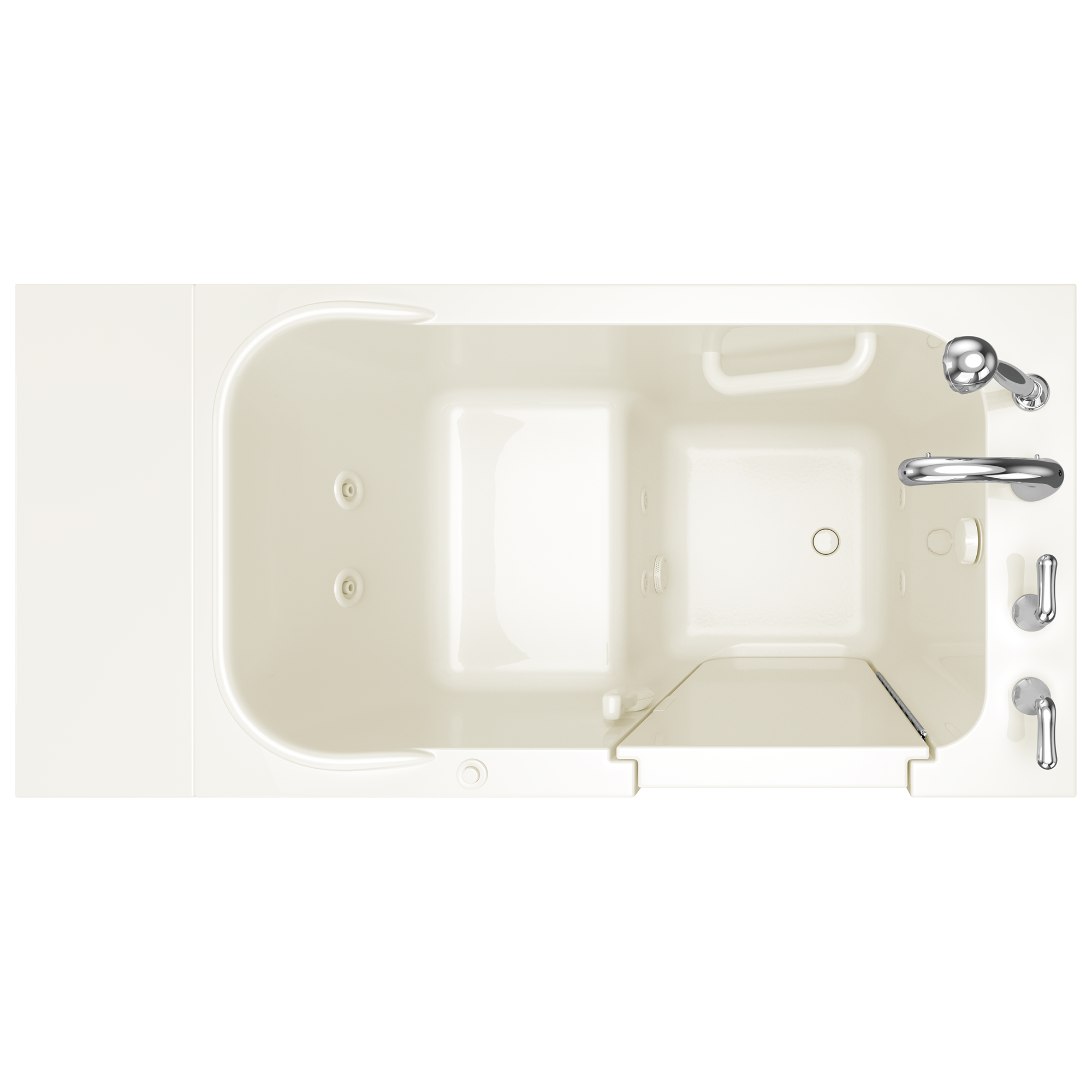 Gelcoat Entry Series 48 x 28-Inch Walk-In Tub With Whirlpool System – Right-Hand Drain With Faucet